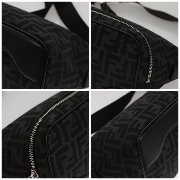FENDI Zucca Canvas Shoulder Bag Black Auth FF3878AV - Picture 14 of 16